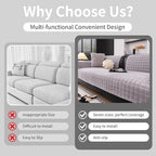 Velvet Couch Cover, Washable Sectional Sofa Cover, Anti Slip Sofa Slipcover - Image 5