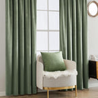 MIULEE Sage Green Velvet Curtains 52x63 inches Luxury Blackout Curtains | - Image 7