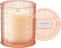 LA JOLIE MUSE Citrine & Pink Peony Scented Candles - Bergamot, Peony, Amber | 6 oz Natural Soy Wax | 40 Hours Clean Burn | Citrus Scented Candle| Gift-Ready for Hosts & Gatherings