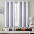 MIULEE Blackout Curtains for Bedroom 2 Panels 40x45 Inch Long Greyish White | by MIULEE