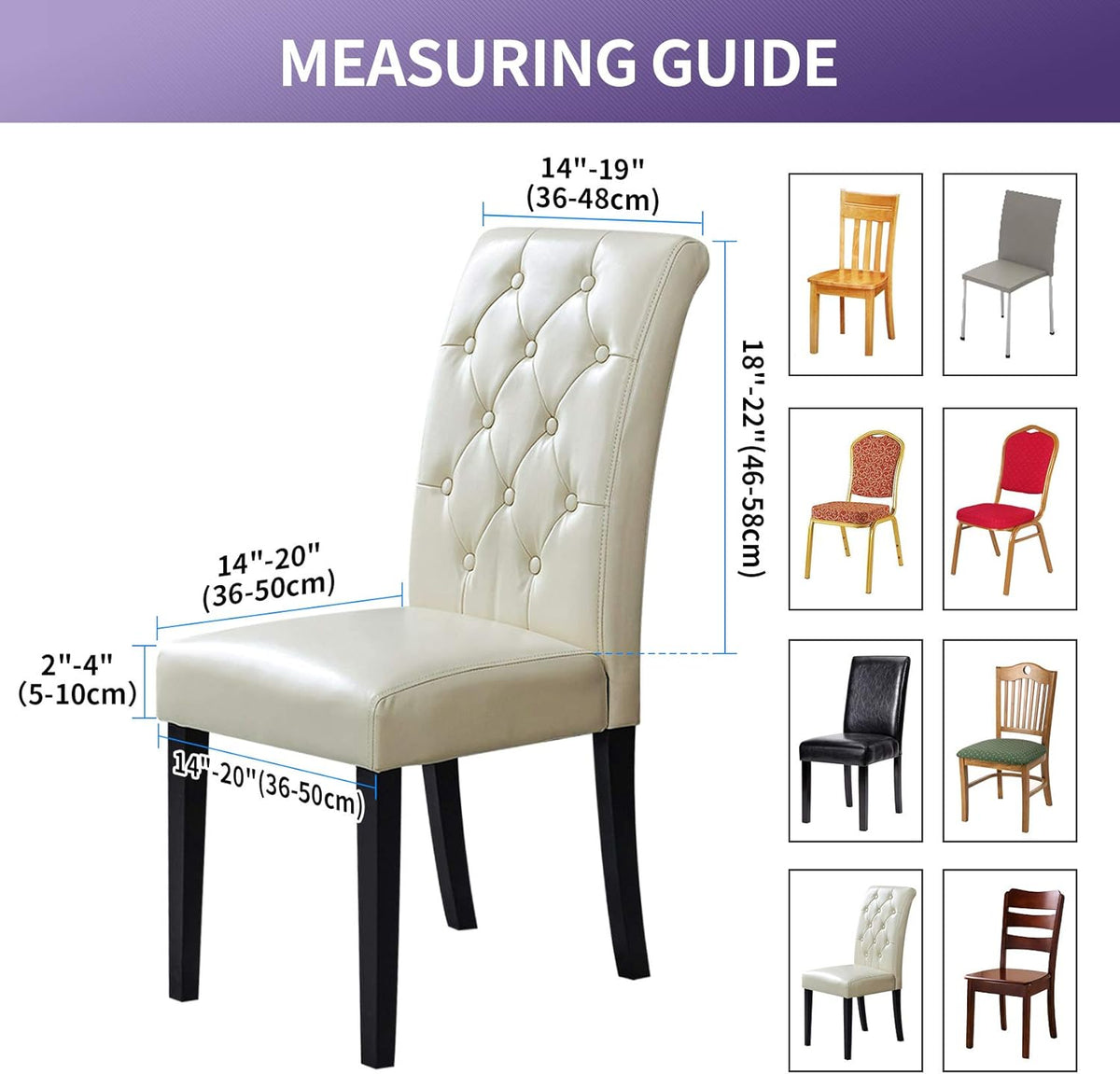 Joccun Chair Covers for Dining Room Set of 2, Dining Chair Slipcovers Stretch Dining Room Chair Covers Seat Protector,Washable Parsons Chair Cover for Home,Hotel,Banquet(Ruby,2 Pack)