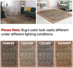 Keen Home Design 5x7 Rug - Machine Washable Area Rug with Non-Slip Backing, Ideal for Living Room, Dining Room, Bedroom - Vintage, Easy Clean, Durable, Low Pile Rug - (5' x 7')