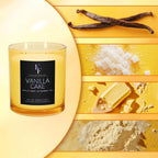 Vanilla Cake Scented Candle, 2-Wick Luxury Soy Wax Candle, 9 oz Aromatherapy Candle Home Fragrance Candles Gift