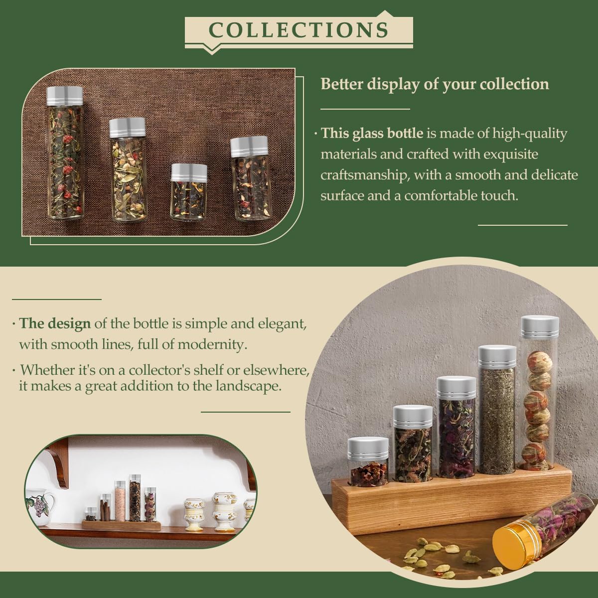 15 pcs 25 ml Glass Storage Jars with Lids,Glass Decorative Bottles(0.84 oz-1.18x2.36 inch)