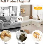2 Pieces Sectional Couch Covers L Shaped Cover XXXL Cream White | Thick - Image 4