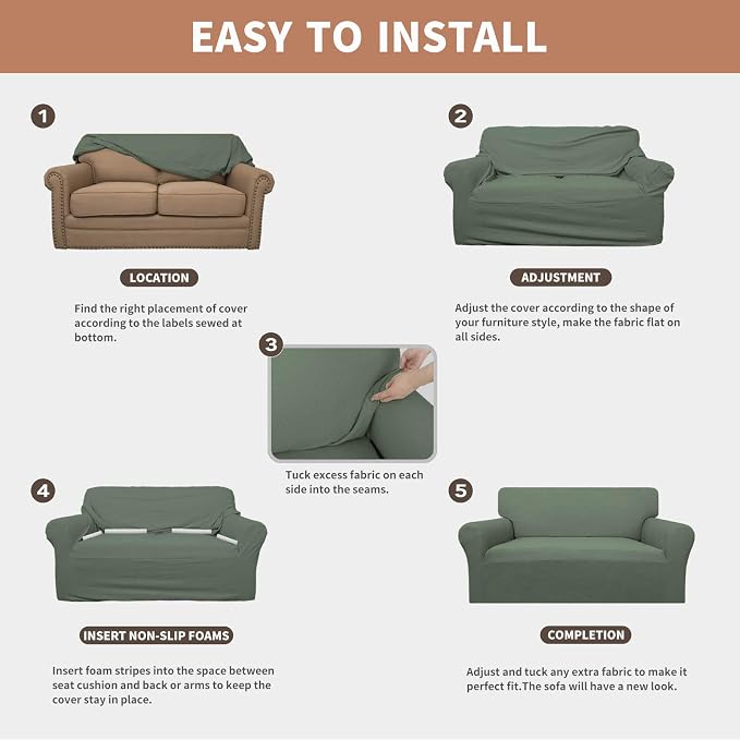 Easy-Going 100% Waterproof Oversized Loveseat Cover, Couch Cover - Image 5