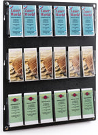 Displays2go Wall Mount Acrylic Brochure Holder, 9-18 Adjustable Pockets, Tiered Design - Black (2RP9BLK)