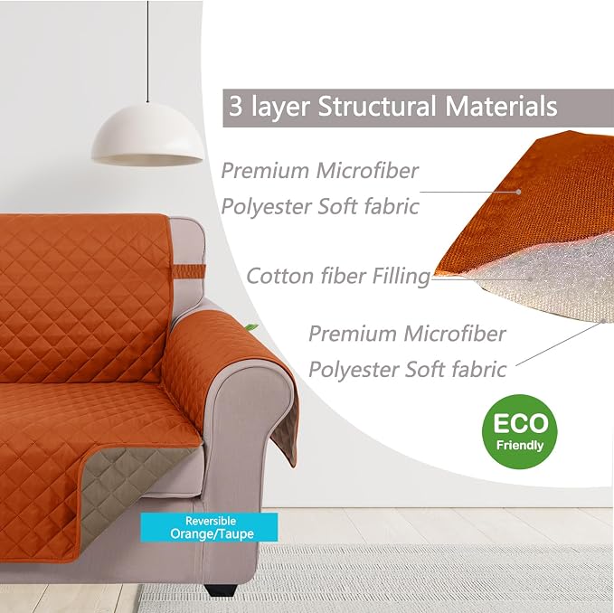U-NICE HOME Large Sofa Cover Reversible Couch Cover, Pet Friendly, Elastic - Image 5