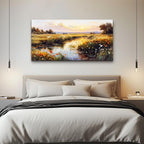 ZUITINGHUA Large Wall Decor For Living Room Canvas Wall Art For Office Modern Wall Decorations For Bedroom Rivers Landscape Painting Farmhouse Pictures Artwork Room Home Decor 24x48 In