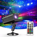 Party Lights Dj Disco Strobe Stage Lights Sound Activated Laser Llights Projector with Remote Control for Parties Bar Birthday Wedding Holiday Event Live Show Xmas Decorations