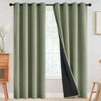 SimpleHome Light Sage 100% Blackout Curtains Room Darkening Living Room 90 | by SimpleHome