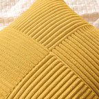 MIULEE Mustard Yellow Decorative Euro Sham Pillow Covers 24x24 Inch 2 Pack | - Image 2