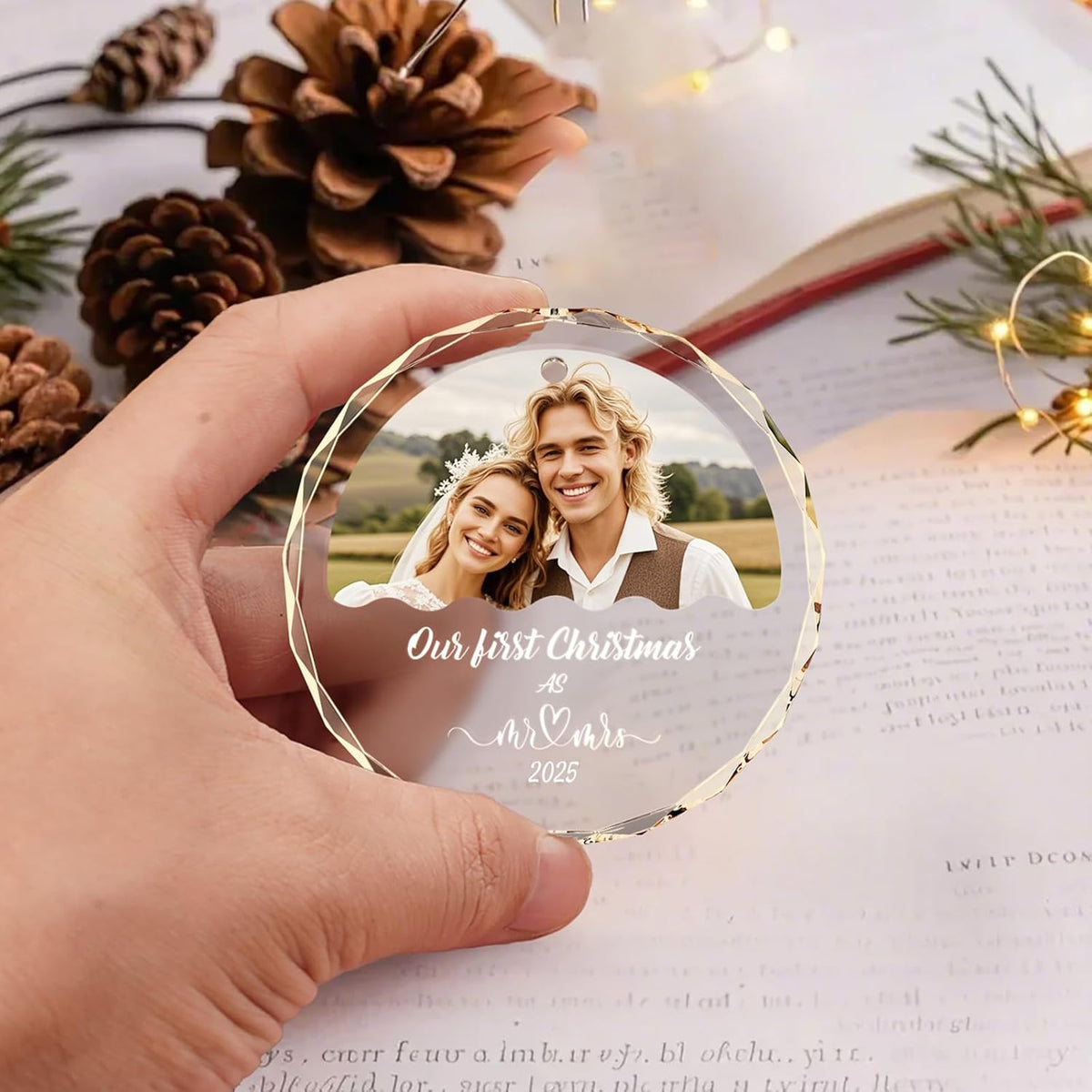 Bemaystar Personalized Wedding Gifts for Couples,First Christmas Married Ornaments 2025,Bridal Shower Gifts for Bride