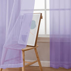 Chyhomenyc Sheer Curtains 63 Inch Length 2 Panels, Lilac | Light Filtering - Image 4