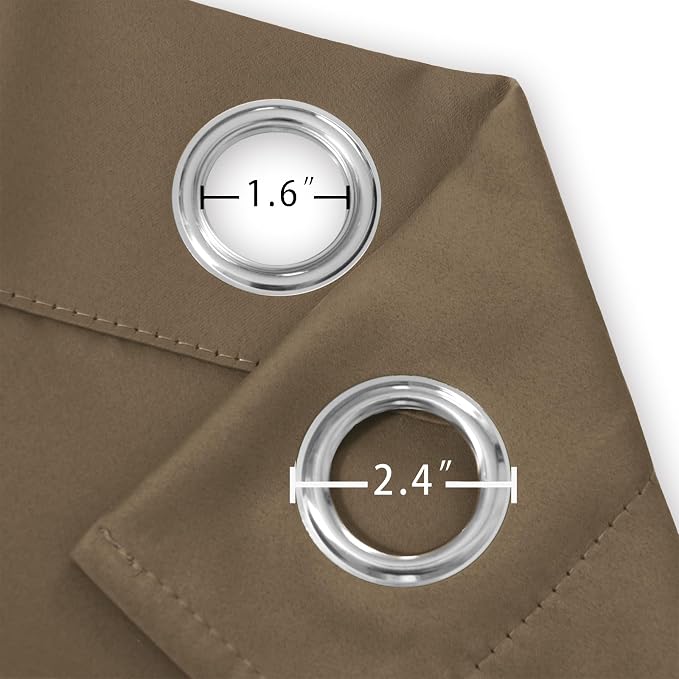 Blackout Curtains 52 x 108 inch/Brown Curtains Set of 2 Panels/Thermal - Image 5