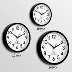 Atomic Wall Clock Analog 10 Inch Battery Operated Modern Decorative for Living Room Kitchen Office Bedroom Bathroom(Black)