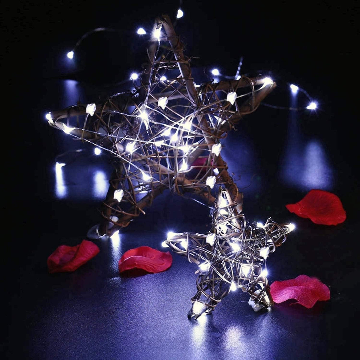 6 Pack Fairy Lights Battery Operated - 7ft 20 LED Twinkle Lights Copper Wire Mini String Lights Firefly Lights for Mason Jars DIY Crafts Christmas Wedding Party Centerpiece Table Decor, Cool White