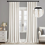 MIULEE Velvet Curtains 50W x 96L 2 Panels Ivory Blackout Curtains | Luxury by MIULEE
