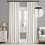MIULEE Velvet Curtains 50W x 90L 2 Panels Ivory Blackout Curtains | Luxury by MIULEE