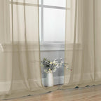 Taupe Sheer Curtains 63 Inches Long 2 Panels - Image 6