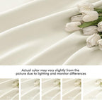 MIULEE Cream Back Tab Blackout Curtains 52x102 Inch Long 2 Panels Set | Rod - Image 8
