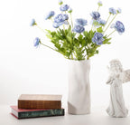 Artificial Silk Flowers Ranunculus Fake Flower 5 Pcs,Suitable for core Decoration,Wedding Floral Creation,Flower Arrangement DIY Project,Interior Decor（Blue）