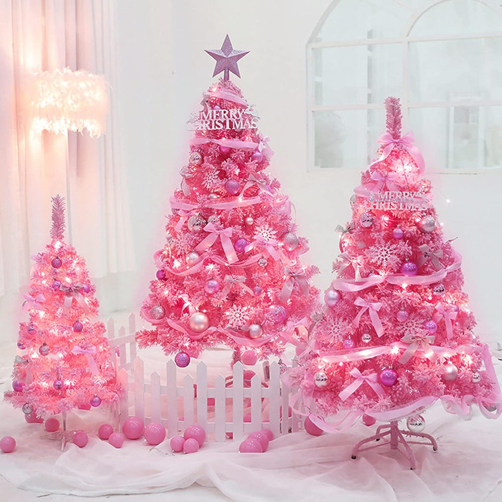 Pink String Lights with 100 Clear Bulbs on White Wire - 26.5 FT Waterproof Connectable Mini Tree Lights for Indoor Outdoor Use Party Holiday Patio Decorations