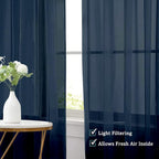 Chyhomenyc Sheer Window Curtains 108 inch Length 2 Panels Set, Airy - Image 7