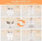 12 Pcs Glass Candlestick Holders Taper Candle Holders for Table Centerpieces, Wedding Decor and Dinner Party, Clear