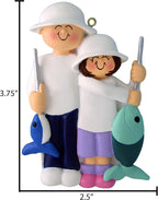 Personalized Family Christmas Ornament - Custom Father & Daughter Fishing Ornament for Christmas Tree
