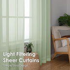 Light Green Sheer Curtains 84 Inches Long 2 Panels - Image 7