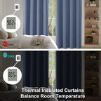 Simplebrand Ava Denim Short 24 Inches Blackout Curtain 2 Panels Set, Half - Image 6