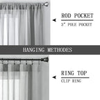 Tollpiz Short Sheer Curtain Living Room Linen Textured Curtains Sheer Light - Image 5