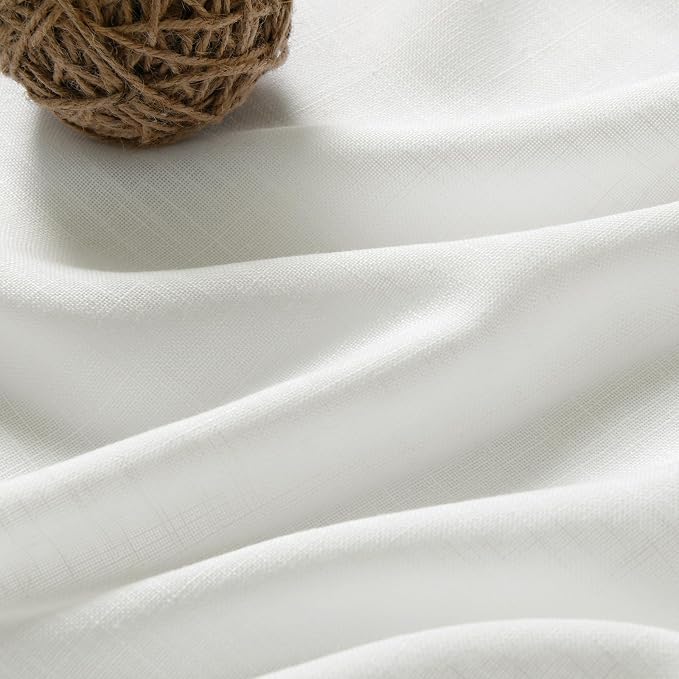Ivory Kitchen Cafe Curtains 45 Inch Length 2 Panel Set Back Tab Rod Pocket Semi - Image 5