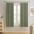 Sage Green Pinch Pleat Curtains 72 Inches Long Thermal Insulated Dark Black Out by KEQIAOSUOCAI