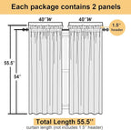 Lavender Sheer Kitchen Curtains 54 Inch Length 2 Panels, Double Rod Pockets - Image 4