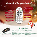 6.5FT Snow Flocked Pre-Lit Christmas Tree with 360° Rotating Base, 1036 PE/PVC Tips, 340 LED Lights, 8 Modes, Dimmable and Timer Functions, Musical Artificial Xmas Tree for Holiday Decor