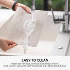 LEXMORE Placemats Set of 4 Vinyl/Plastic Woven Place Mats for Kitchen Table Indoor/Outdoor Washable Placemat Wipeable Dining Table Mats(Pale Beige)