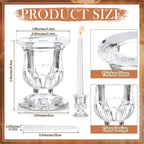 36 Pcs Glass Taper Candle Holders Bulk 2. 5 Inch Clear Candlestick Holder with Long Tapered Candles Candle Sticks Set for Table Centerpiece Wedding Christmas Party Decoration