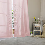 Blush Pink Sheer Curtains 96 Inches Long 2 Panels, Modern Airy Voile Solid - Image 8