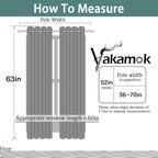 Yakamok Dark Blue 100% Blackout Curtains 63 Inches Long 52" Wide 2 Panels | - Image 2