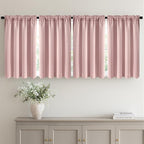 MIULEE Set of 4 Light Pink 45 Inch Short Blackout Kitchen Window Curtains | by MIULEE