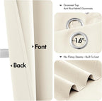 MIULEE Blackout Curtains for Bedroom 2 Panels 40 x 63 Inch Long Birch | Thermal - Image 4