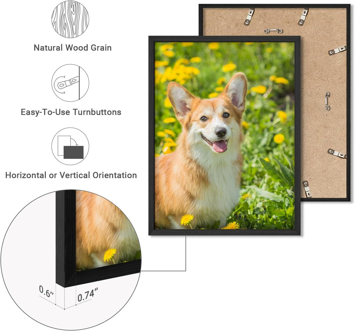 NWT Custom Framed Poster Prints with Your Any Photos, Personalized Canvas Pictures for Wall to Print Framed - 12"x16" Black