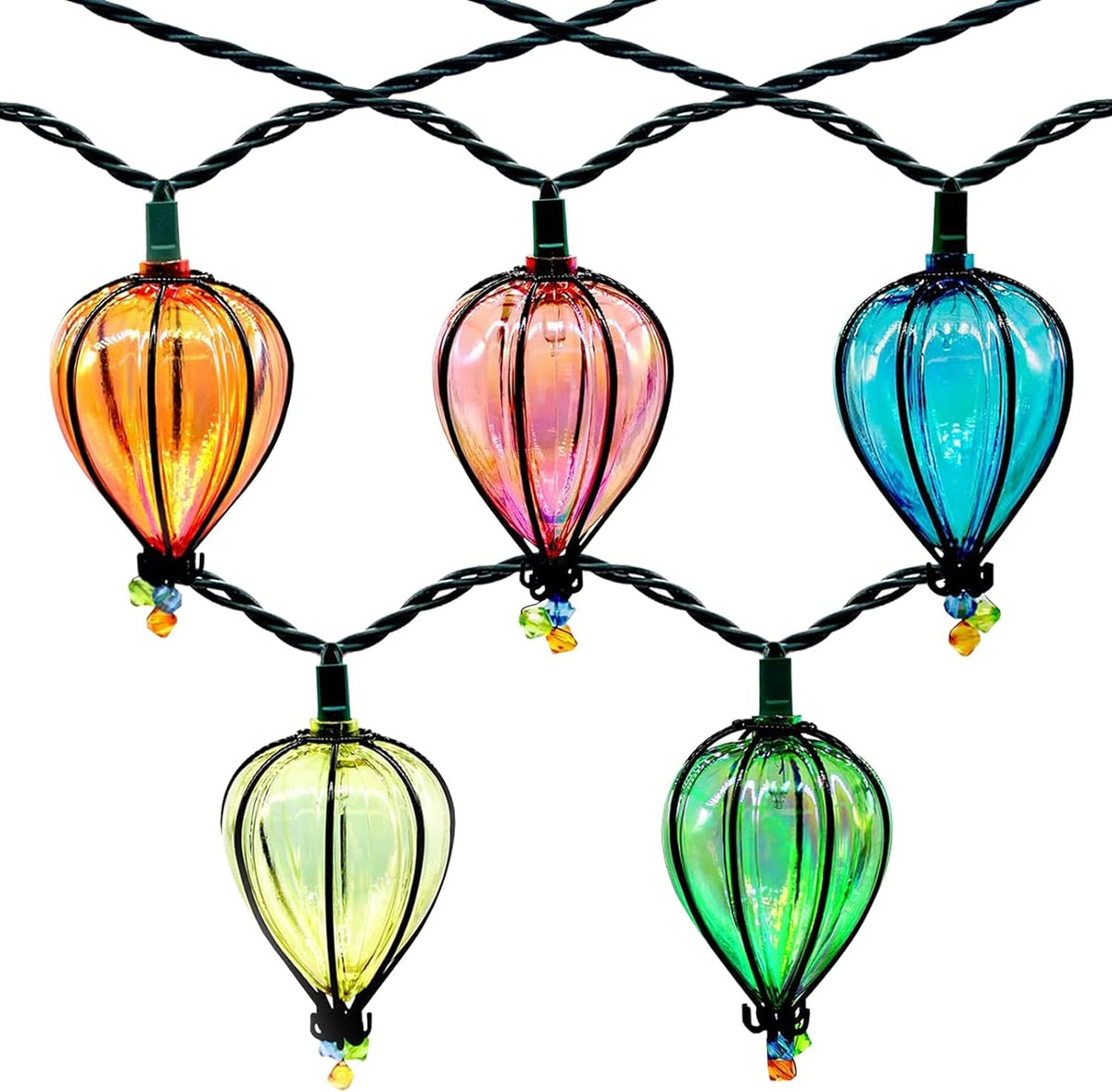 11FT Multicolor String Lights with 10 Bulbs, UL Listed Connectable Waterproof Decorative LED Lights Hanging for Backyard Patio, Indoor/ Outdoor for Christmas Wedding Party Festival Lighting(2pcs)