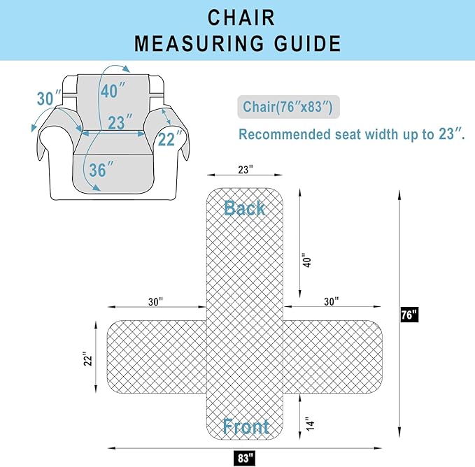 Reversible Recliner Chair Covers, Chocolate/Beige | Chair Covers - Image 7
