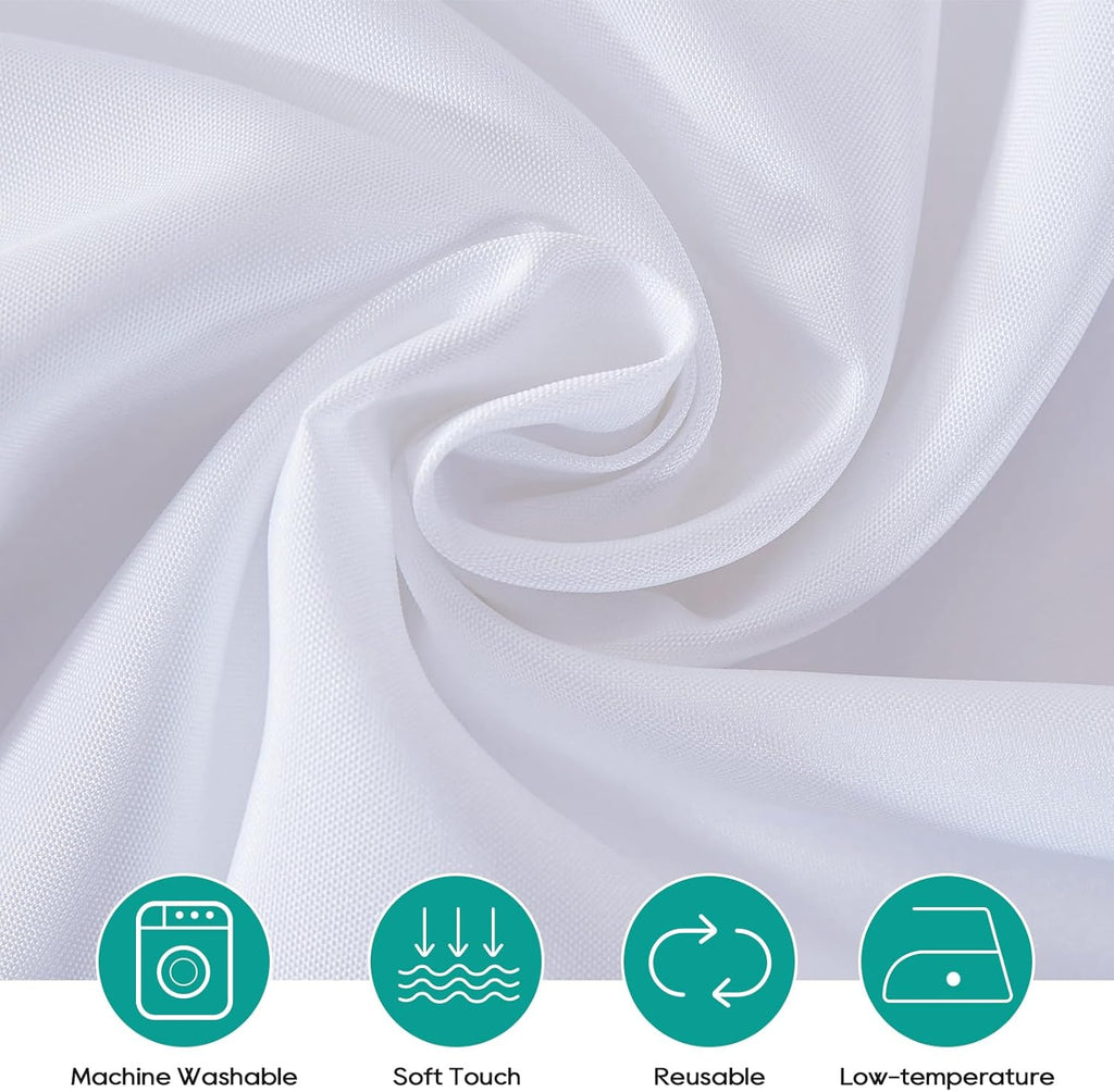 Surmente 132 inch Round tablecloths -10 Pack White Round Table Cloths, Polyester Fabric Table Covers for Weddings, Banquets, or Restaurants