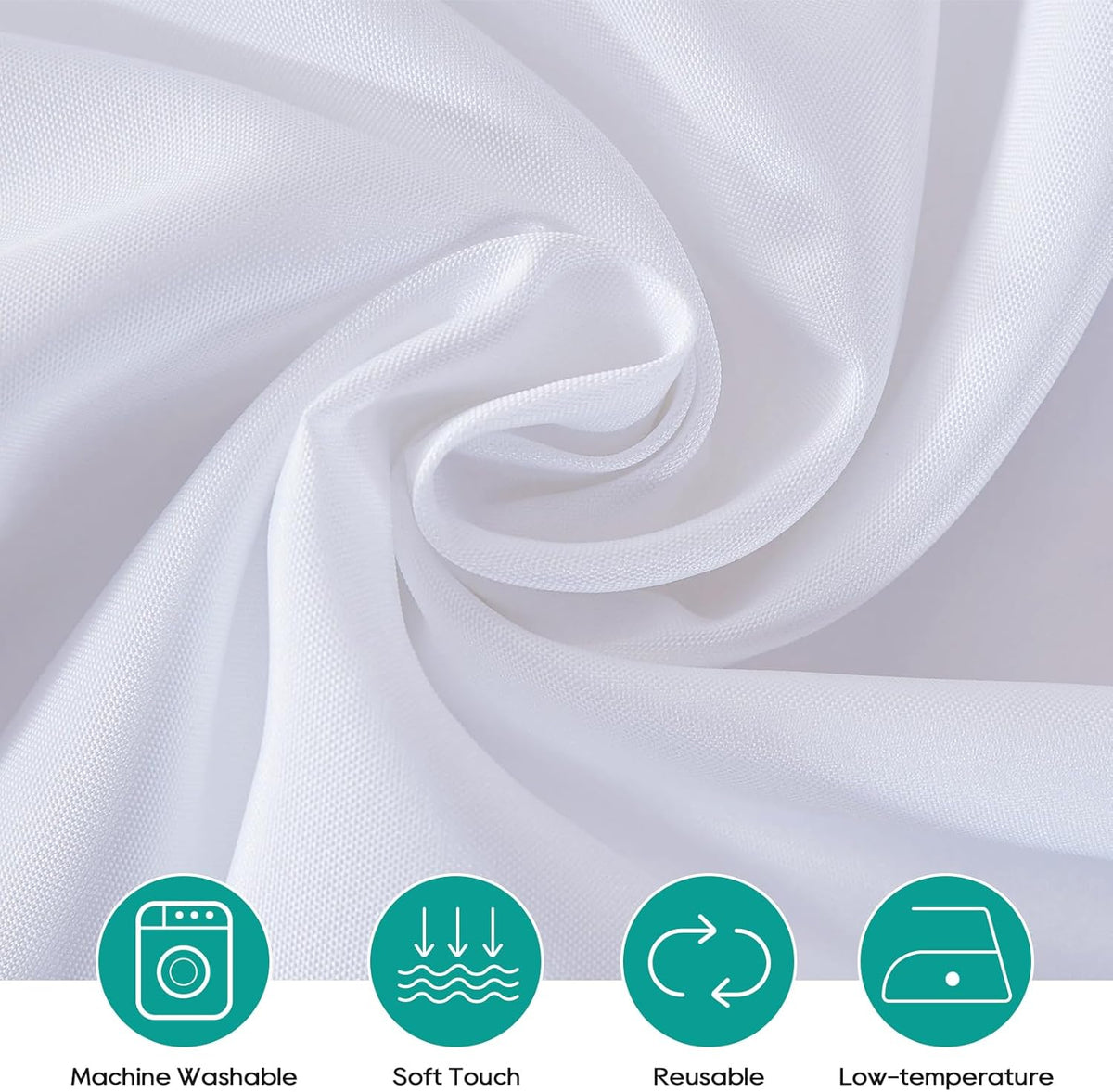 Surmente 132 inch Round tablecloths -10 Pack White Round Table Cloths, Polyester Fabric Table Covers for Weddings, Banquets, or Restaurants