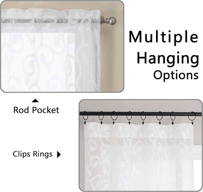Furman Sheer White Curtains 84 inches Long - Image 4
