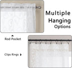 Furman White Kitchen Curtains Tiers 36 inch Length, Light Filtering Soft Airy - Image 6